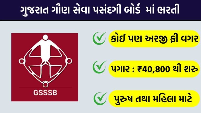 GSSSB Recruitment 2026